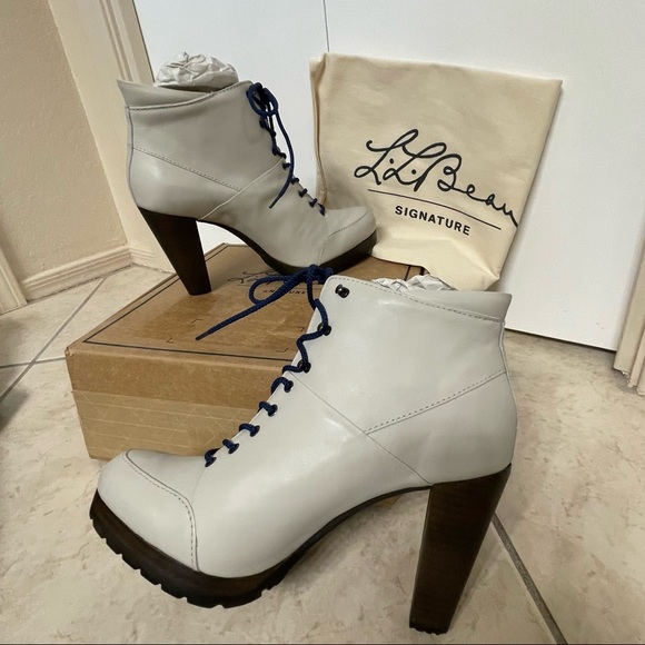 L.L.Bean Birch Ankle Boot, 11, Lace Up, New Never Worn, Grey w Navy or Tan Laces - Picture 3 of 12
